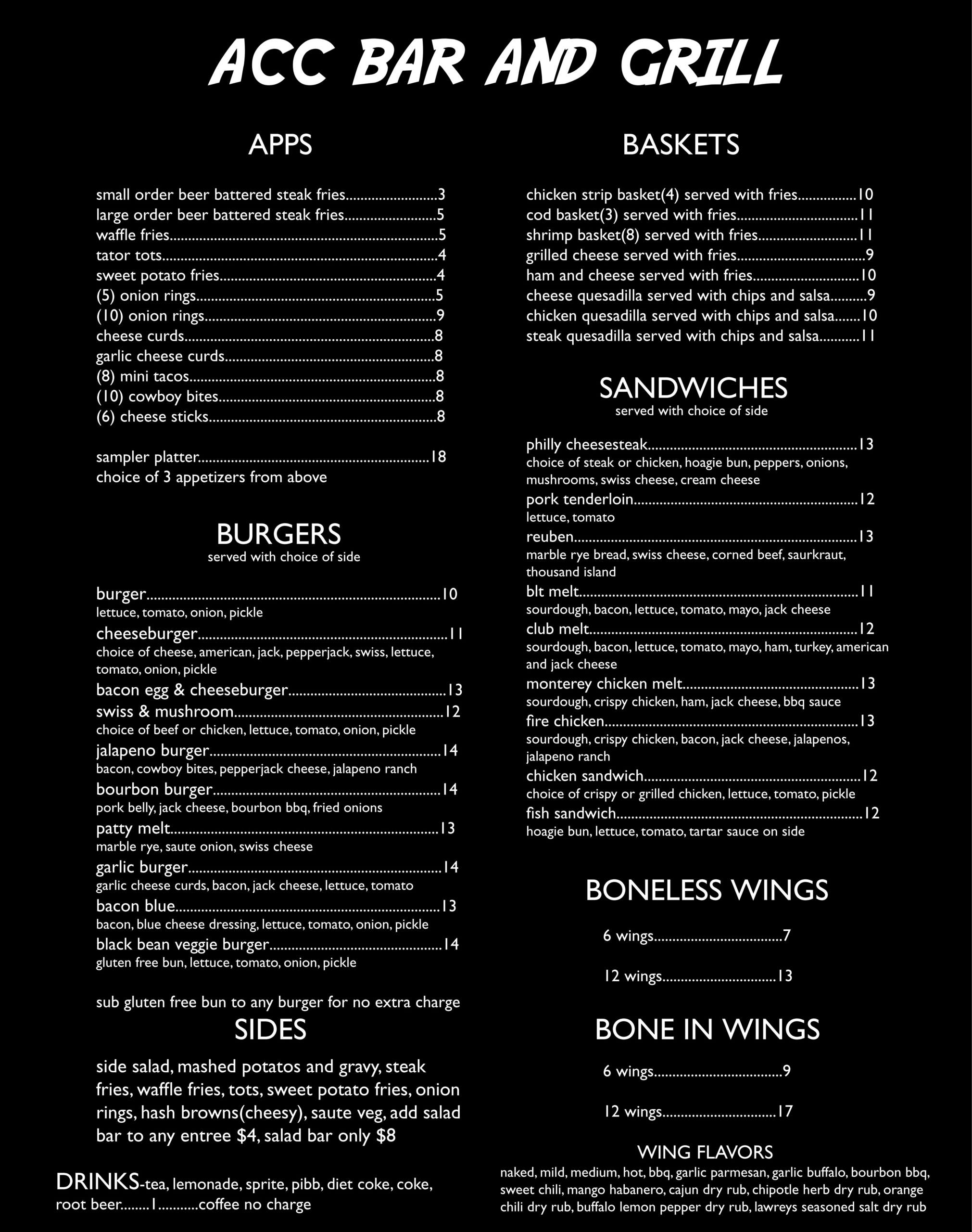 albion country club menu (2) » Albion Country Club